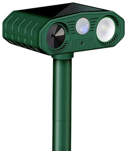 Répulsif Chat Ultrason, 3 Modes Repulsif Chat Solaire & Solaire et USB Répulsif Animaux, IP54 Étanche Repulsif Chat Exterieur avec Détecteur et Flash pour Chats Chiens Souris Ratons Animaux de Jardin