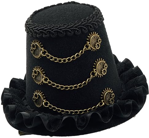 Encantador adorno victoriano para el pelo tradicional con delicada tela y cadena de metal para el pelo para mujer