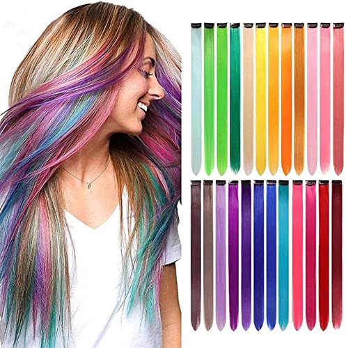 35 Pcs Clip in Hair Extensions 20 Inch Synthetic for Party