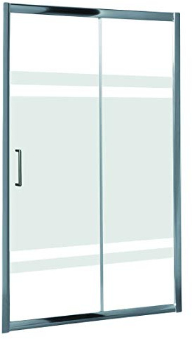Mampara de Ducha MODULAR Frontal Sencilla - 1 Hoja FIJA + 1 Hoja CORREDERA. Con Tratamiento EASY-CLEAN. (160 cm, SERIGRAFIADA)