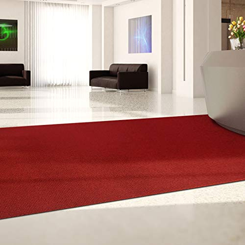 Hong Kong - Alfombra antideslizante para atrapar la suciedad (200 cm x 150 cm), color rojo