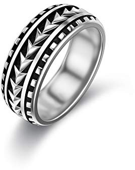 PDTJMTG Herren Ringe 925 Silber Men's Rings Herrenring Männer Ring Ehering für Männer