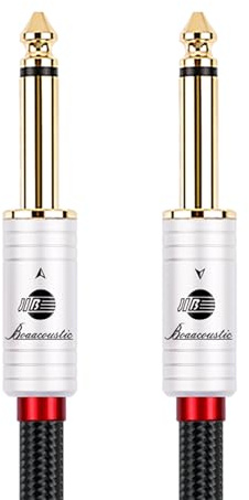 BOAACOUSTIC JIB Cavo Jack Chitarra Elettrica Strumenti Alta Qualità Cavo Audio Jack 6.3 Mono Strumento Audiofila Professional per collegare Chitarra elettrica, Basso Tastiera a Amplificatore 1m