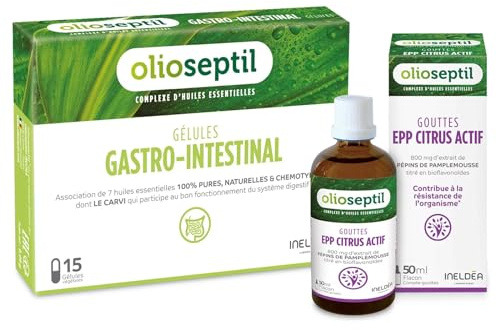 Olioseptil - Duo Gastro Protect - Gélules Gastro-Intestinal + Gouttes EPP Citrus - Aide à soutenir les défenses naturelles - Participe au bon fonctionnement du système digestif
