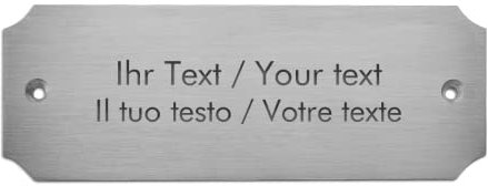 Placa de timbre de acero inoxidable con grabado personalizado, 125 x 45 mm, rectangular, superficie cepillada, placa para puerta, placa para nombre con texto propio