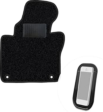 moto-MOLTICO Fahrer Fußmatte Auto Velours Fahrerseite Autoteppiche Schwarz Fahrermatte 1-teilig passend für VW Touran 2003-2015