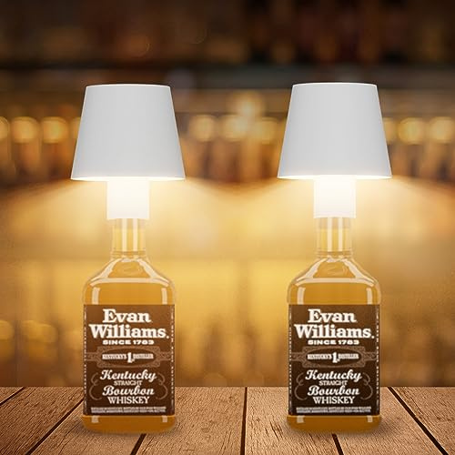 Coinmit 2 Stück LED Akku kabellose Flaschenlampe, 5500mAh dimmbare Tischlampe, IP54 Flaschenlicht, Aufladbare Tischleuchte für Innen Außen, Balkon, Esstisch, weiß...