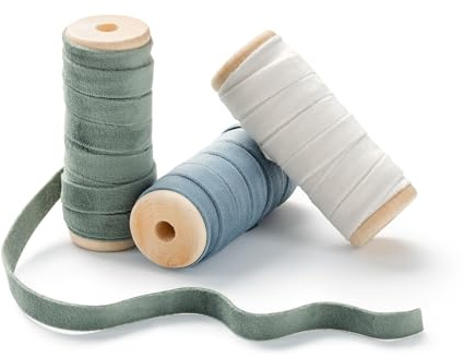 CHUQING Samtband Geschenkband Schleifenband Samt Dekoband Mehrfarbig | Weiches Samtband als Geschenkband und Dekoband für Schleifen, Basteln, Hochzeit, Geburtstag und Verpackungen Weihnachten
