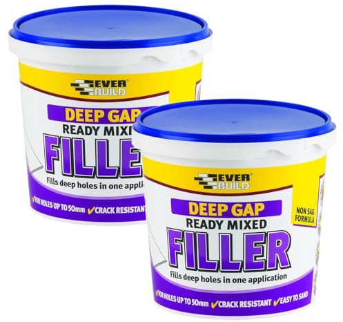 Everbuild Ready Mixed Deep Gap Filler, Light Grey, 1 Litre (Pack of 2)