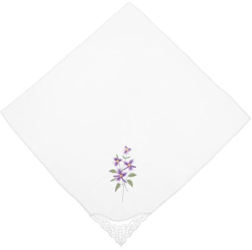 HOLIDYOYO Blumenstickerei Handkerchief Mit Spitze Vintage Damen Taschentuch Baumwolle Für Besondere Anlässe Hübsches Für Und Familie