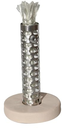 Dochthalter für Kerzenfresser mit 10 mm feuerfestem Glasfaser-Dauerdocht | DIY-Set Wachsfresser Outdoor, Schmelzlicht selber machen, Verbrennen von Kerzenresten, Docht und Halter für Kerzenrecycling