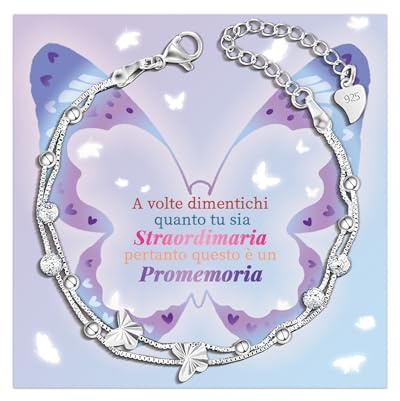 CheersLife Pulsera De Mujer De Plata 925 Con Mariposas Ideas De Regalo Para Mujer Cumpleaños Navidad Pulsera Para Mujer, Regalo Para Mamá Hija Esposa Pulseras De Amistad Regalo Para Amiga IT