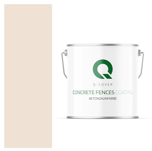 Q-COVER Betonzaunfarbe | 5L | Hellbeige | Silikon Farbe | Außen | Betonfarbe | Hydrophobe Farbe | Acrylat Dispersion | Betonzäune | Betonelemente