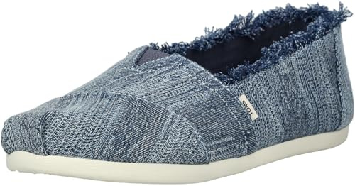 TOMS Alpargata klassisk Espadrille, mörk himmel texturerad denim/fray, 5,5 UK, Mörk himmel texturerad denim fransning, 38 EU