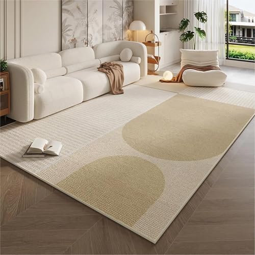 Teppich modern,Rutschfester strapazierfähiger Teppich Grau-Braun-Streifendesign,Home Decoration Living Room wohnzimmerdekoartikel,160x230cm