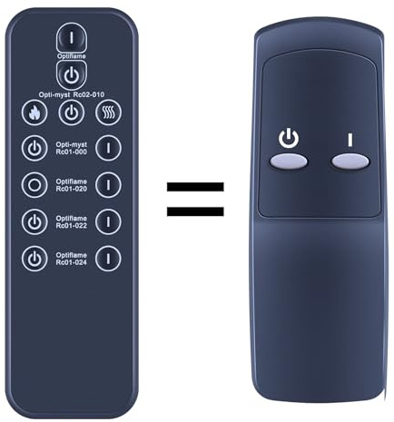 New Remote Control Replacement for Dimplex Opti-Myst RC01-000 RC01-008 X1B XIS BFL50-EU BLF50-AU Electric Fireplace