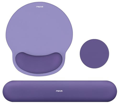 MOSISO Handballenauflage für Mauspad & Handauflage Tastatur Memory Foam Set | 3-in-1 Ergonomisch Mousepad Handgelenkstütze Rutschfest Unterseite Hause Büro Computer Entlastet Handgelenke, Imperial Lila
