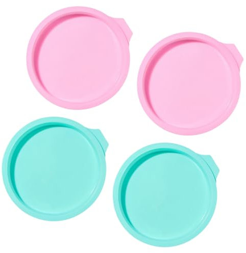 Amosfun 4pcs Silicone Round Cake Molds Cake Moulds for Baking Non-Stick Rainbow Pans