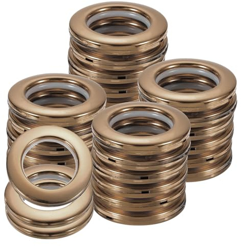 Sourcing Map 50pcs Grommets, 1-5/7(42 mm) ID Window Curtain Panels Eyelet Rings Low-Noise Sliding Roman Hardware Clip Rings for Bathroom Bedroom Rod, Grey