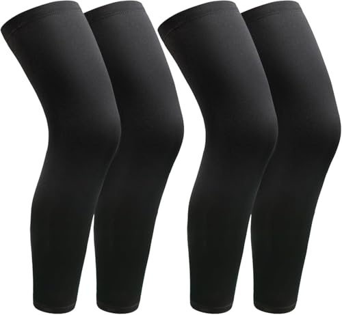 EOGRFW 2 pares de mangas de compresión para las piernas, mangas largas de compresión, protección solar UV, para deportes de ciclismo, para hombres y mujeres, correr, baloncesto