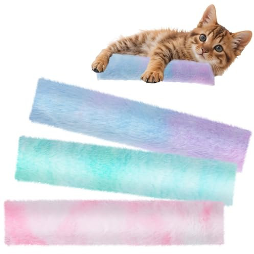 oruola 3 Stück Baldrian Kissen für Katzen,Katzenminze Kissen,Katzenminze Polster Spielzeug,Weiches Katzenspielzeug für Katzen,Interaktives Schmusekissen Katze(Batik Rosa&Grün&Lila)