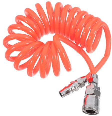 TOPPERFUN Pu Spiralschlauch 3 Meter 8x5mm Flexibler Druckluftschlauch Kompressor Schlauch mit Anschlüssen für Hochdruck Luftkompressoren