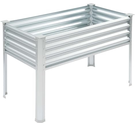 Repomanda Raised Garden Bed with Legs,120 * 60 * 80cm Large Metal Elevated Raised Planter Box for Backyard, Patio, Balcony