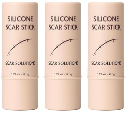 Silicone Scar Stick, 60% Silicone Scar Solutions for Face and Body, with Centella Asiatica & Vitamin E, Soothing & Moisturizing Scar Treatment, Reduce Old & New Scars,Gentle for All Skin Types (3)