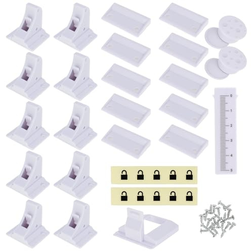 Magnetische Kindersicherung 10 Schlösser mit 2 Schlüssel Unsichtbare Kindersicherung Schrank ohne Bohren Magnetisches Schrankschloss Schranksicherung Baby für Schränke Schubladen