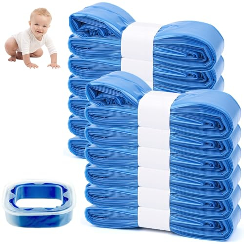 12 Pièces Recharge Poubelle a Couche, 4.5M Sac Poubelle Couche Grande, Anti-odeur & Tear Resistant, Compatible Avec la Plupart des Seaux à Couches et Seau à Litière pour Chat