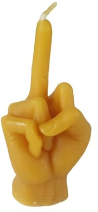 Bienenwachskerze Handkerze mit Mittelfinger 9 cm – handgegossene Figurenkerze aus 100% Bienenwachs