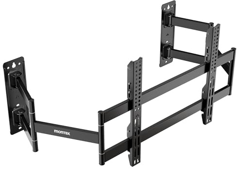 monTEK Full Motion Dual Corner TV Wall Mount for 55-90inch TV up to 176lbs | 3X Safety Tested, Arm Extends 1.5-18.6, ±30° Swivel, ±1° Tilt, ±2.8° Level, VESA 600x400mm, for Living Room, Home Theater