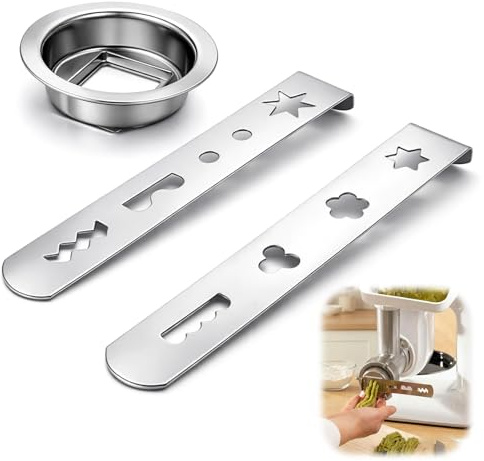 NYVOR 2 pezzi accessori pasticceria per tritacarne, 8 forme diverse punte per pasticceria per tritacarne, accessorio per pasticceria punta in acciaio inossidabile per biscotti