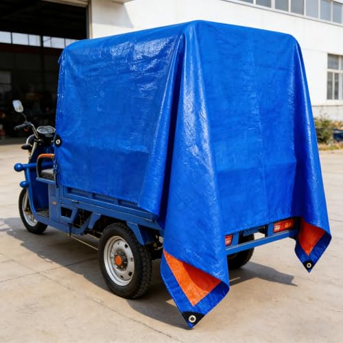 Bâche Étanche 3.1 x 4.1 m Résistante Au Gel et Aux UV Bâche Imperméable et Résistante avec Œillets pour Jardin, Voitures, Piscines, Bateaux, Camping, Bleu
