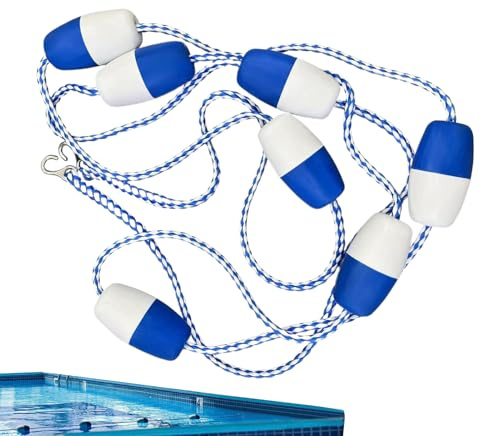Linea di corda galleggiante, galleggianti per corsia ad alta visibilità, corda per nuoto da 50 piedi resistente agli agenti atmosferici, linea da corsa in PVC leggero, galleggianti per piscina con des
