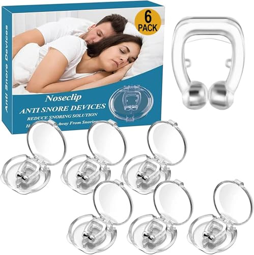 Pinza Nasal Antirronquidos Dilatador Nasal, 6 piezas Antirronquidos Para Dormir, MagnéTico Contra Ronquidos, Cómodo & Reutilizable, Mejora la Respiración, Adecuado Uso Nocturno