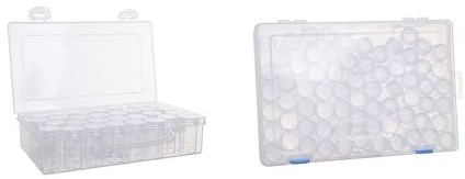MAMJENNI Klar plastpärla förvaringsbehållare set 30 rutnät diamant målningslåda med tillbehör broderi förvaringslådor för gör-det-själv konst hantverk smycken