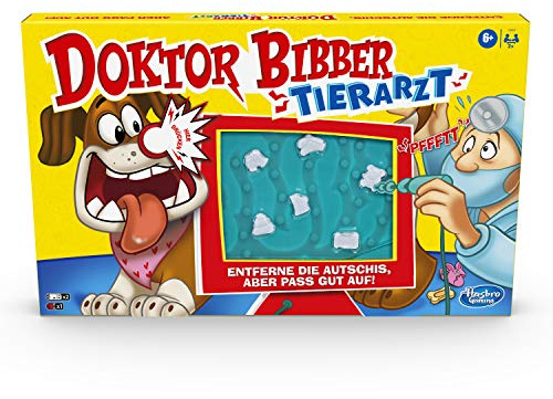 Hasbro Gaming Doktor Bibber Tierarzt Spiel für 2 oder mehr Spieler, für Kinder ab 6 Jahren, mit lustigen Geräuschen und Alarm