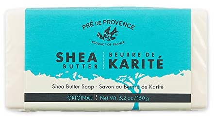 Pre de Provence Beurre De Karité Moisturizing Collection, Shea Butter Enriched Nourishing, Soap Bar, 150 Gram, Original