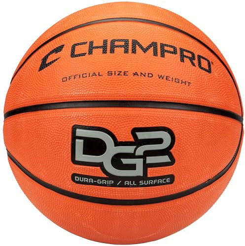 CHAMPRO Dura-Grip 230 Gummi-Basketball, Damen, Größe 28,5, Wettkampf-Orange