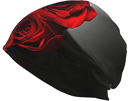 BUULOO Coupe-vent et respirant, convient pour toutes les activités dans toutes les conditions météorologiques, casquette de ski douce et chaude, Halloween, Noël., Décoration romantique rose rouge et