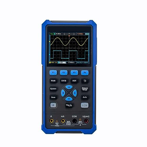 Oscilloscope numérique, Oscilloscope numérique 2 canaux 200 Mhz bande passante Portable 3 en 1 USB Osiclloscopes + multimètre + générateur de forme d'onde Portable et facile à utiliser(2202S)