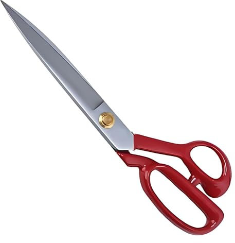 Professional Fabric Scissors - Heavy Duty Sewing Shears with High Carbon Steel Blades for Precise Cutting, Tailoring,Crafts, Industrial Strength Use, Sharp Precision Dressmaking Tools (Red, 22 cm)