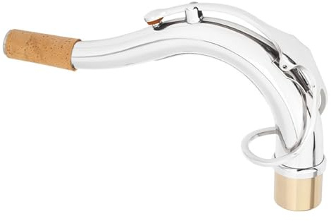 E Flach Altsaxophon Silber Plattiert Gebogener Halsröhrchen Gebogener Rohr Starker Röhrchen Saxophonhals Universal Accessoires Saxophonteile(Tenor)