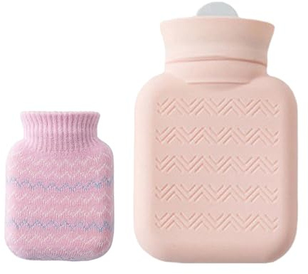 Bouillotte 300 ml en silicone pour micro-ondes avec manchon pour la chaleur et le voyage