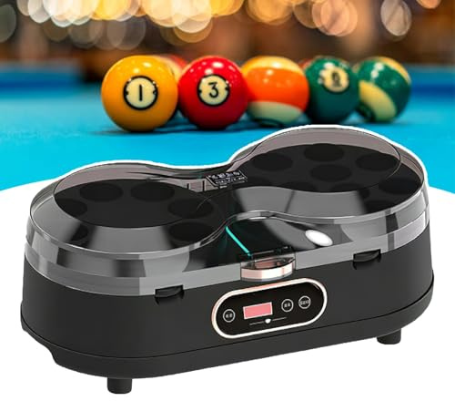 Pool Ball Cleaner, 16 Balls Biljard Rengöring med Smart Touch LCD & Voice Guide, Pool Ball Polermaskin för biljard och snookerbollar
