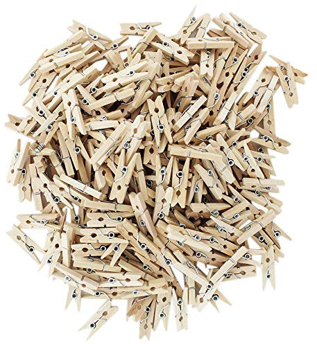 Shatchi Mini-Wäscheklammern aus Naturholz, zum Aufhängen, 25 mm, 100 Stück