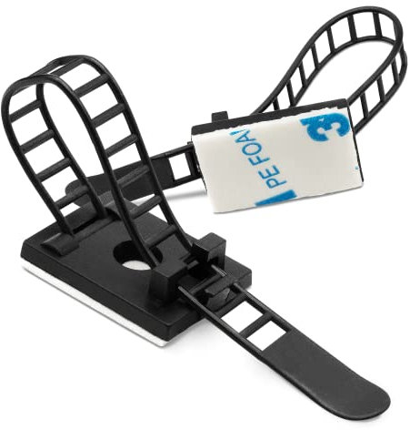 Flexowire 50 Stk. Kabelclips Kabelklemmen - selbstklebend als Kabelführung Kabelmanagement - Kabelhalter Kabelklemme Kabelclip Kabelbefestigung Kabelhalterungen Schreibtisch Organizer