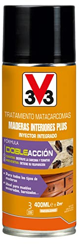 V33 Tratamiento Matacarcomas Maderas Interiores Plus 400ml