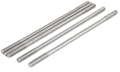 sourcing map 5 Stück Doppelend Gewindestift Schraube M6x170mm aus 304 Edelstahl | Aus 304 Edelstahl